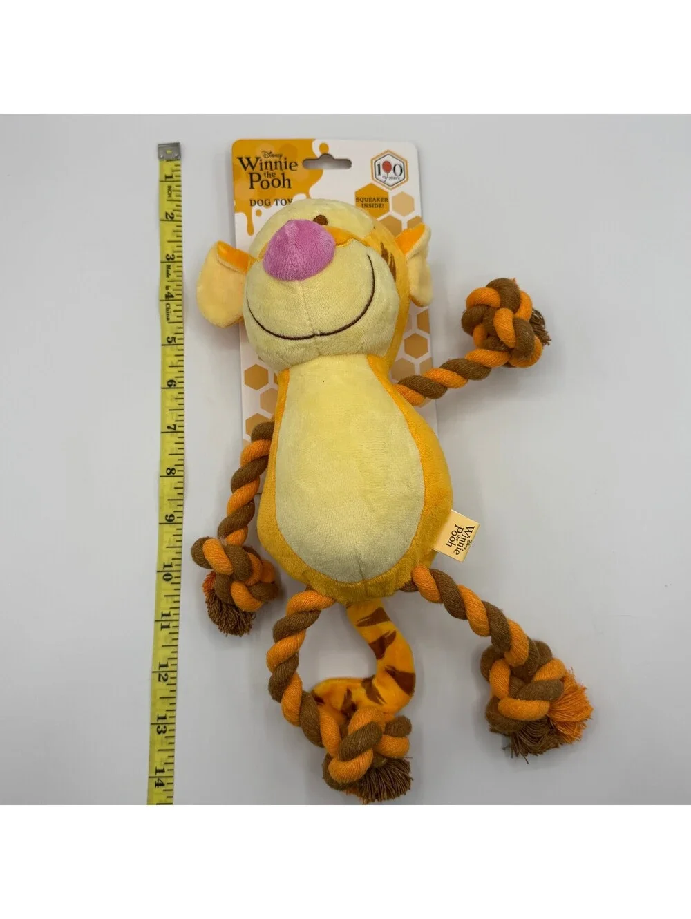 Disney Winnie the Pooh Tigger Rope and Plush Squeaker Dog Toy Disney 100 NEW